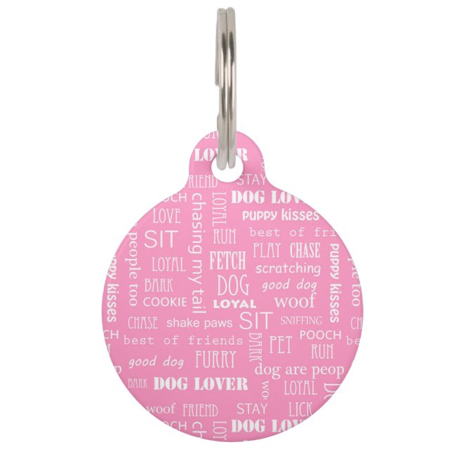 ドッグラバータイポグラフィ ペット　ネームタグ (正面)