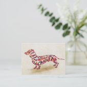 ドッグラバーダックスフントドッグタイポグラフィ 名刺 (スタンド正面)