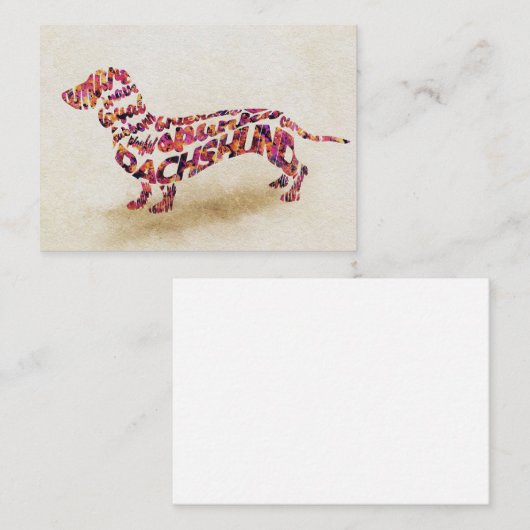 ドッグラバーダックスフントドッグタイポグラフィ 名刺 (正面/裏面)