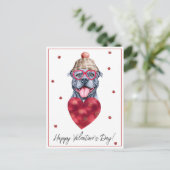 ドッグラバーバレンタインギフトグレーピットブル シーズンポストカード (スタンド正面)