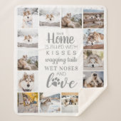 ドッグラバーパーソナライズされたペットフォトコラージュフリースBl シェルパブランケット (正面)