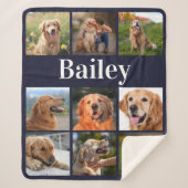 ドッグラバーフォトコラージュカスタム写真 シェルパブランケット (正面)