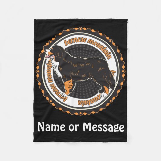 ドッグラバーベルネーズマウンテン名前をカスタムする/メッセージ フリースブランケット (正面)