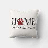 ドッグラバーホームドッグポーファミリーパーソナライズされた名 クッション (裏面)