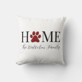 ドッグラバーホームドッグポーファミリーパーソナライズされた名 クッション (正面)