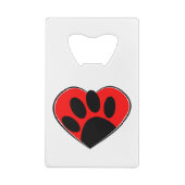 ドッグラバーポープリントと赤いハート クレジットカード栓抜き (裏面)