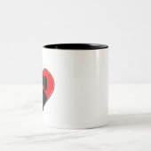 ドッグラバーポープリントと赤いハート ツートーンマグカップ (中央)