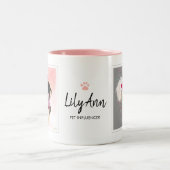 ドッグラバーポープリントカスタムフォトコラージュ ツートーンマグカップ (中央)