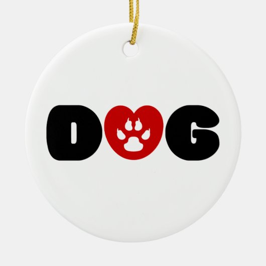 ドッグラブハート セラミックオーナメント (正面)