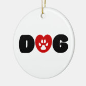 ドッグラブハート セラミックオーナメント (左)