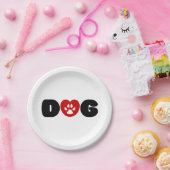 ドッグラブハート ペーパープレート (パーティー)