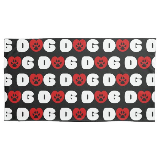 ドッグラブハート 枕カバー (正面左)