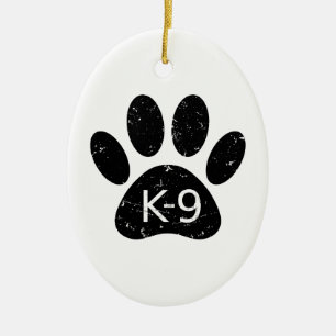 ドッグランジ動揺してグポーK-9 セラミックオーナメント