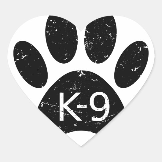 ドッグランジ動揺してグポーK-9 ハートシール (正面)