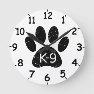 ドッグランジ動揺してグポーK-9 ラウンド壁時計