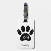 ドッグランジ動揺してグポーK-9 ラゲッジタグ (裏面縦)