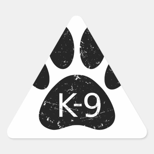 ドッグランジ動揺してグポーK-9 三角形シール (正面)