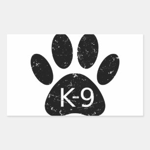ドッグランジ動揺してグポーK-9 長方形シール