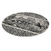 ドッグランニングアンティークペットアートビクトリアンイラストレーション カッティングボード (角)