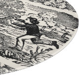 ドッグランニングアンティークペットアートビクトリアンイラストレーション カッティングボード (角)