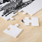 ドッグランニングアンティークペットアートビクトリアンイラストレーション ジグソーパズル (側面)