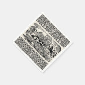 ドッグランニングアンティークペットアートビクトリアンイラストレーション スタンダードカクテルナプキン (角)