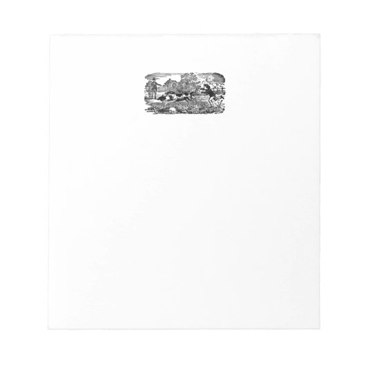 ドッグランニングアンティークペットアートビクトリアンイラストレーション ノートパッド (正面)