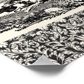 ドッグランニングアンティークペットアートビクトリアンイラストレーション ポスター (角)