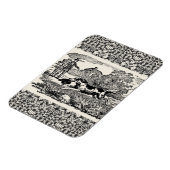 ドッグランニングアンティークペットアートビクトリアンイラストレーション マグネット (左側)