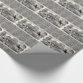 ドッグランニングアンティークペットアートビクトリアンイラストレーション ラッピングペーパー (角)