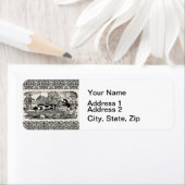 ドッグランニングアンティークペットアートビクトリアンイラストレーション ラベル (インサイチュ)