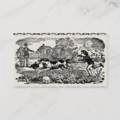 ドッグランニングアンティークペットアートビクトリアンイラストレーション 名刺 (裏面)