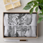 ドッグランニングアンティークペットアートビクトリアンイラストレーション 薄葉紙 (ギフト)