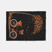 ドッグリーフ秋秋のサイクリングおもしろいダッシュンド恋人 フリースブランケット (正面(横))