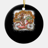 ドッグリーフ秋秋サイクリングダッおもしろいシュンドペットL セラミックオーナメント (正面)