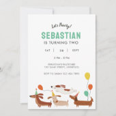 ドッグレッズポーティ誕生日招待状2 招待状 (正面)