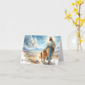 ドッグロス悔やみや弔慰 – ゴールデンレトリバー付きイエス カード (黄色い花)