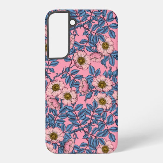 ドッグローズ柄 SAMSUNG GALAXYケース (裏面)