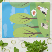 ドッグワイルドパーティーの自然 キッチンタオル (折り畳み)