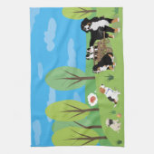 ドッグワイルドパーティーの自然 キッチンタオル (縦)