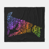 ドッグワードクラウド（犬の虹） フリースブランケット (正面(横))