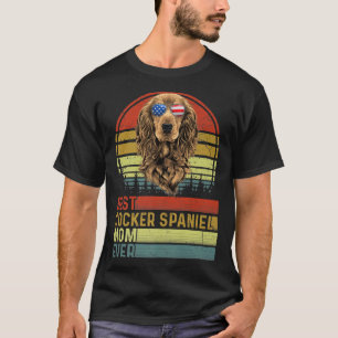 ドッグヴィンテージコッカ最高のースパニエル犬ママエバーマザーダ Tシャツ