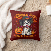 ドッグ不気味アート：ハロウィーンの喜びとスマイルを取り込む！ クッション (ブランケット)