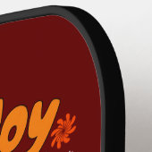 ドッグ不気味アート：ハロウィーンの喜びとスマイルを取り込む！ ピックルボールラケット (左詳細)