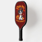 ドッグ不気味アート：ハロウィーンの喜びとスマイルを取り込む！ ピックルボールラケット (左)