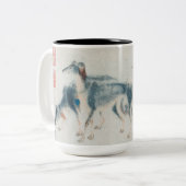 ドッグ中国のイヤー絵画の〔占星術の〕十二宮図誕生日マグ ツートーンマグカップ (正面左)