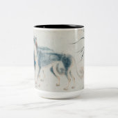 ドッグ中国のイヤー絵画の〔占星術の〕十二宮図誕生日マグ ツートーンマグカップ (中央)