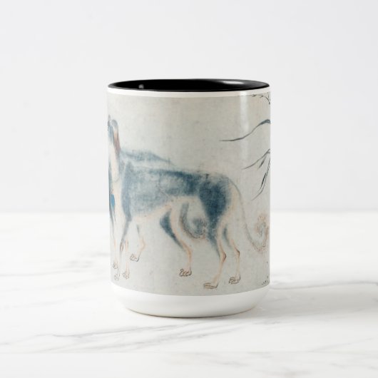 ドッグ中国のイヤー絵画の〔占星術の〕十二宮図誕生日マグ ツートーンマグカップ (中央)