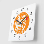 ドッグ中国のペーパーカット新年誕生日OWC スクエア壁時計 (傾斜)