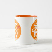 ドッグ中国のペーパーカット2018年ホワイトオレンジM ツートーンマグカップ (中央)